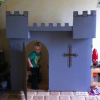 "Made by Daddy from packaging cardboard boxes."