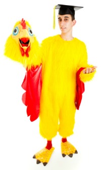 picture of student in chicken costume