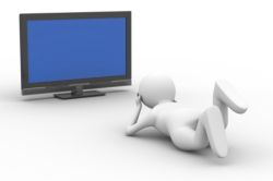 Person watching TV